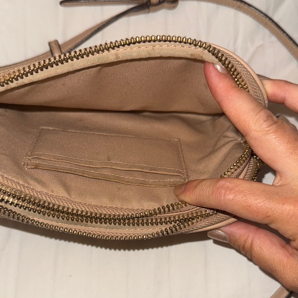 Coach Small Pebbled Leather Crossbody in Taupe - Picture 4 of 5